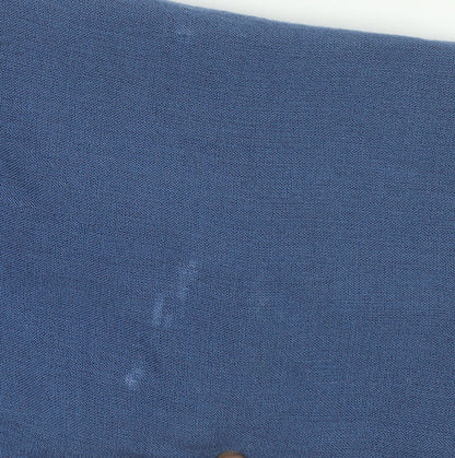 Whimsy Womens Blue Single Breasted Linen Look Suit Jacket Size 22