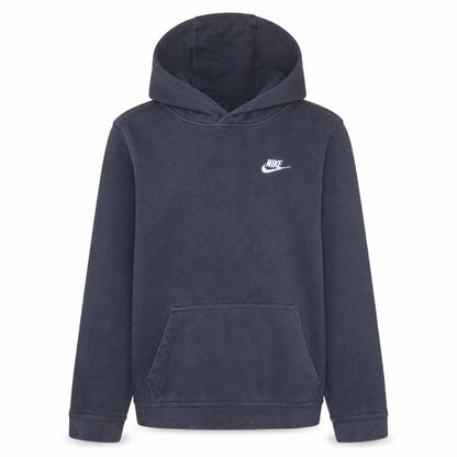 Front view of Nike boys’ black xl pullover fleece hoodie sweatshirt with logo