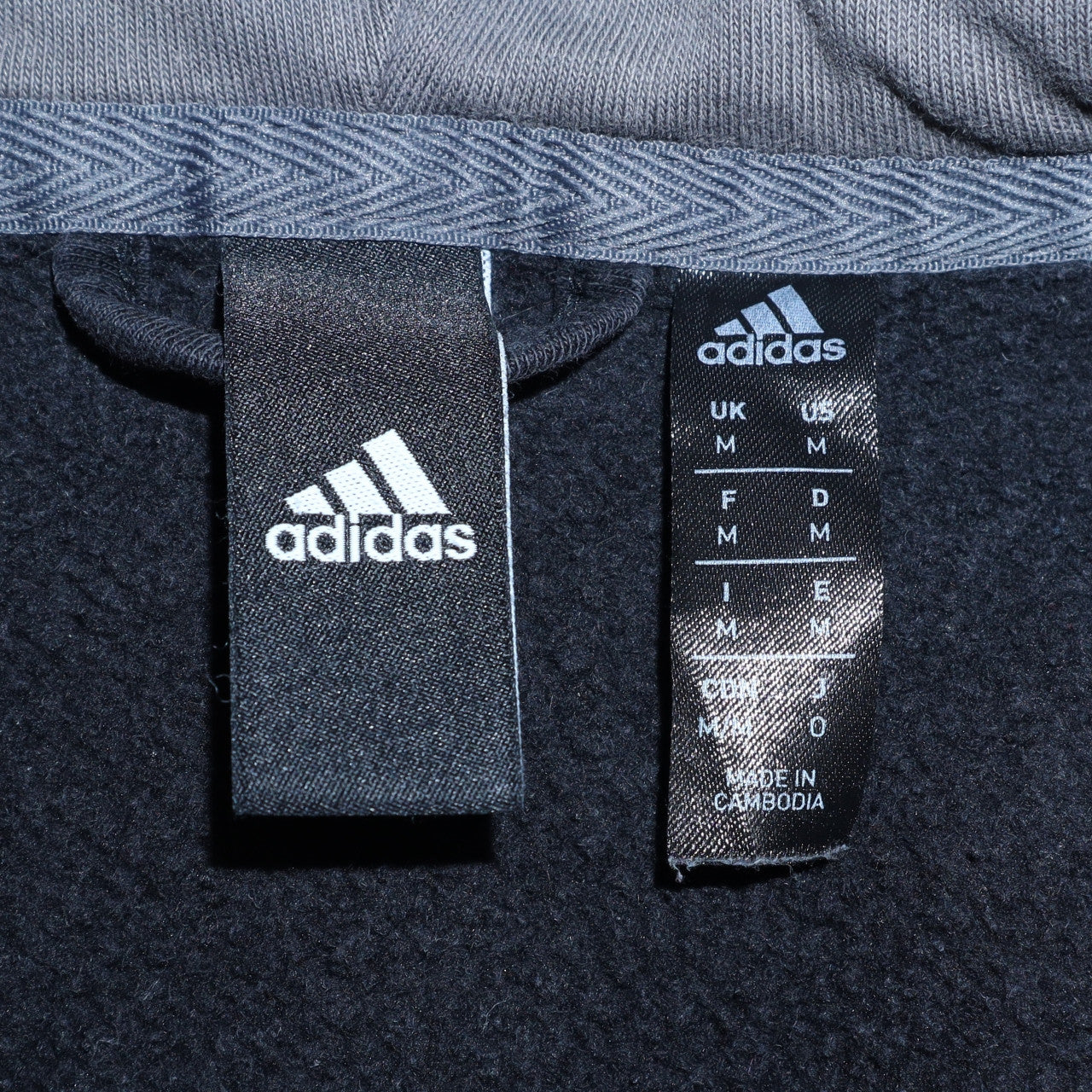 Mens UK Size M Adidas Black Full Zip Hoodie