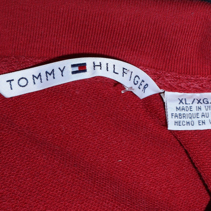 Mens UK Size XL Tommy Hilfiger Red 1/2 Zip Sweatshirt