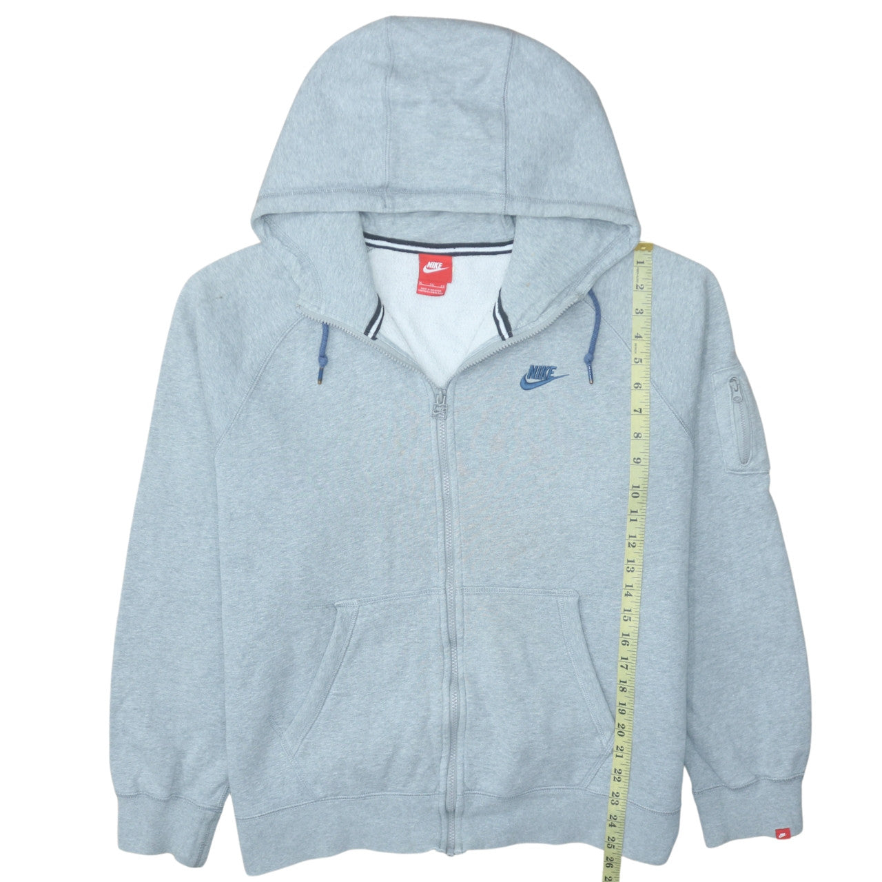 Mens UK Size XL Nike Grey Full Zip Hoodie