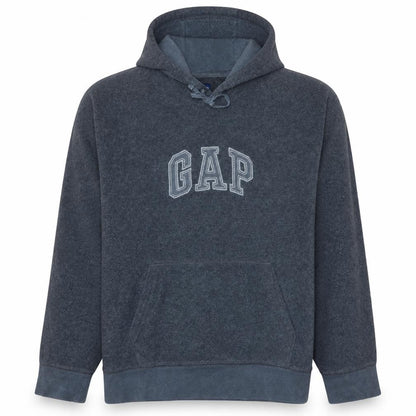 Gap Men’s Grey Pullover Hoodie L Logo Fleece Sweatshirt