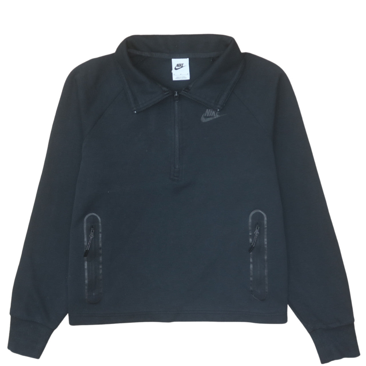 Mens UK Size M Nike Black Henley Sweatshirt