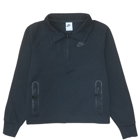 Mens UK Size M Nike Black Henley Sweatshirt