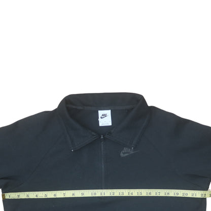 Mens UK Size M Nike Black Henley Sweatshirt
