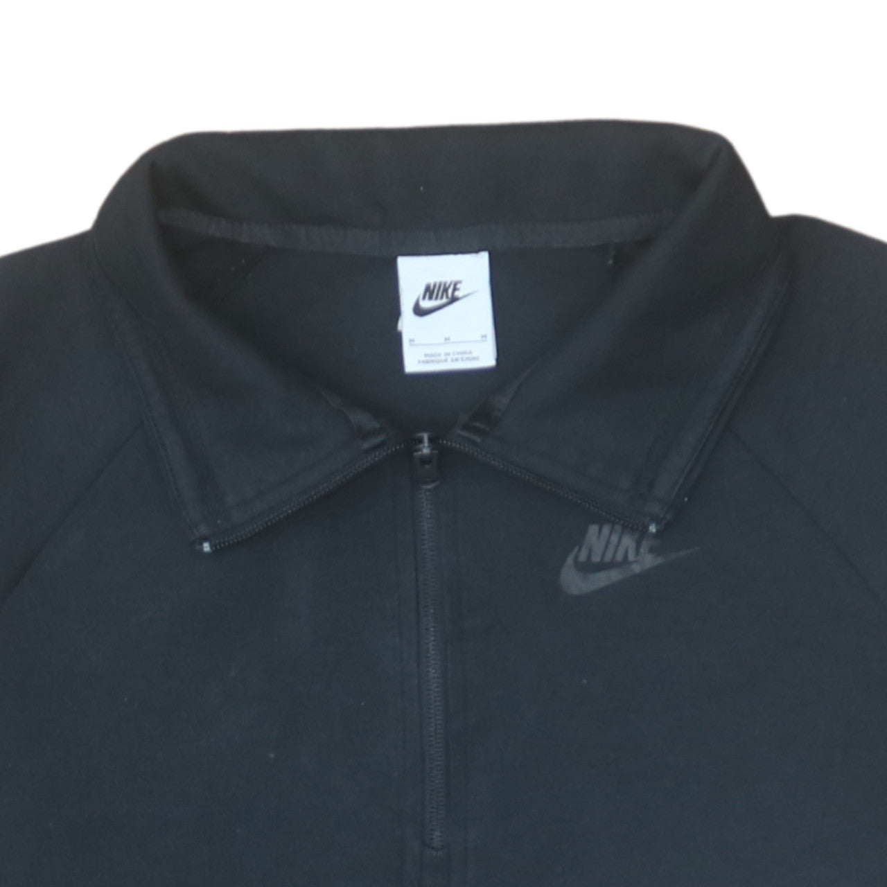 Mens UK Size M Nike Black Henley Sweatshirt