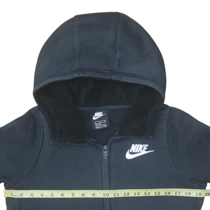 Nike Boys Black Full Zip Fleece Lined Hoodie XL 156-166cm