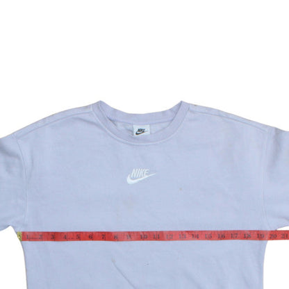 Nike Girls Purple Fleece Pullover Sweatshirt L 146-156cm Crew Neck