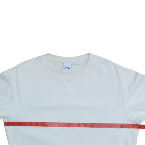 Mens UK Size M Zara White Pullover Sweatshirt