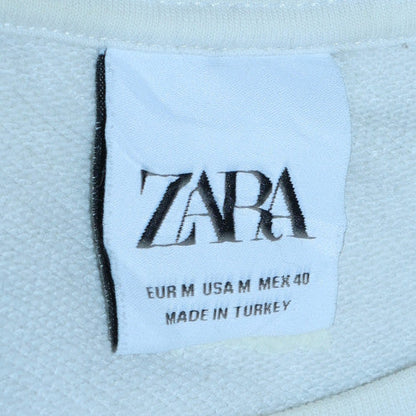 Mens UK Size M Zara White Pullover Sweatshirt