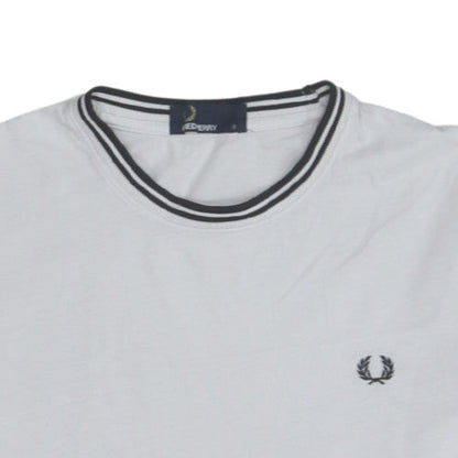 Fred Perry Men's White Crew Neck Short Sleeve Cotton T-Shirt Size S