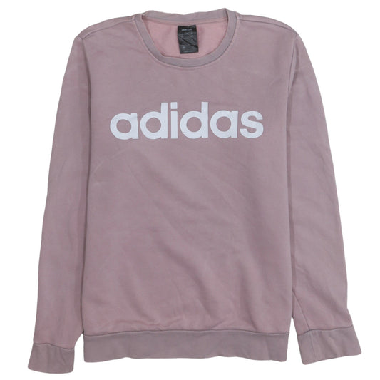 Womens UK Size L Adidas Pink Pullover Sweatshirt