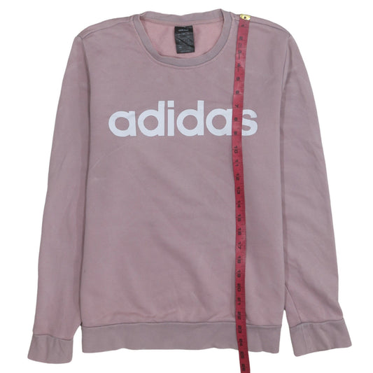 Womens UK Size L Adidas Pink Pullover Sweatshirt