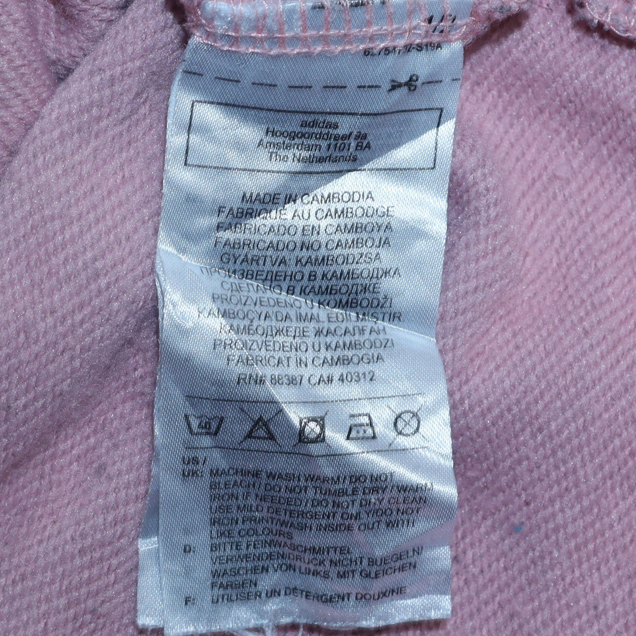 Womens UK Size L Adidas Pink Pullover Sweatshirt