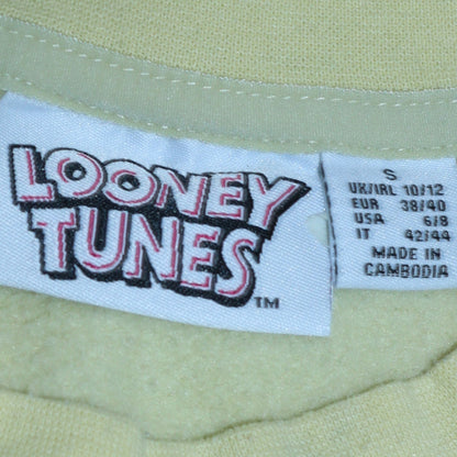Womens UK Size S Looney Tunes Yellow Pullover Sweatshirt