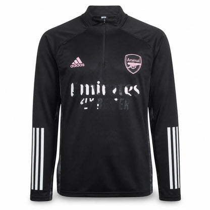Front view of Adidas Arsenal Men’s Black 1/4 Zip Football Training Sweatshirt M