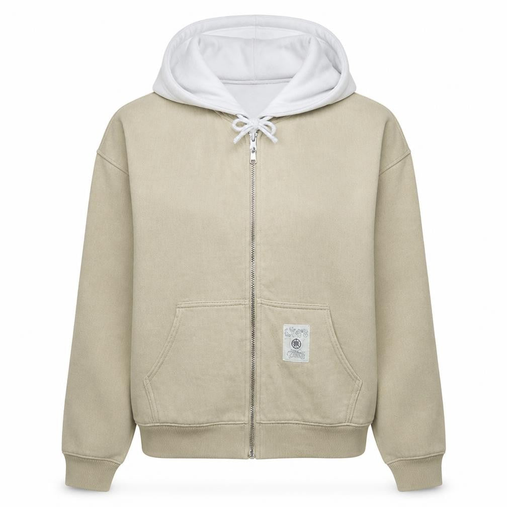 Womens UK Size S Levi's Beige Full Zip Hoodie