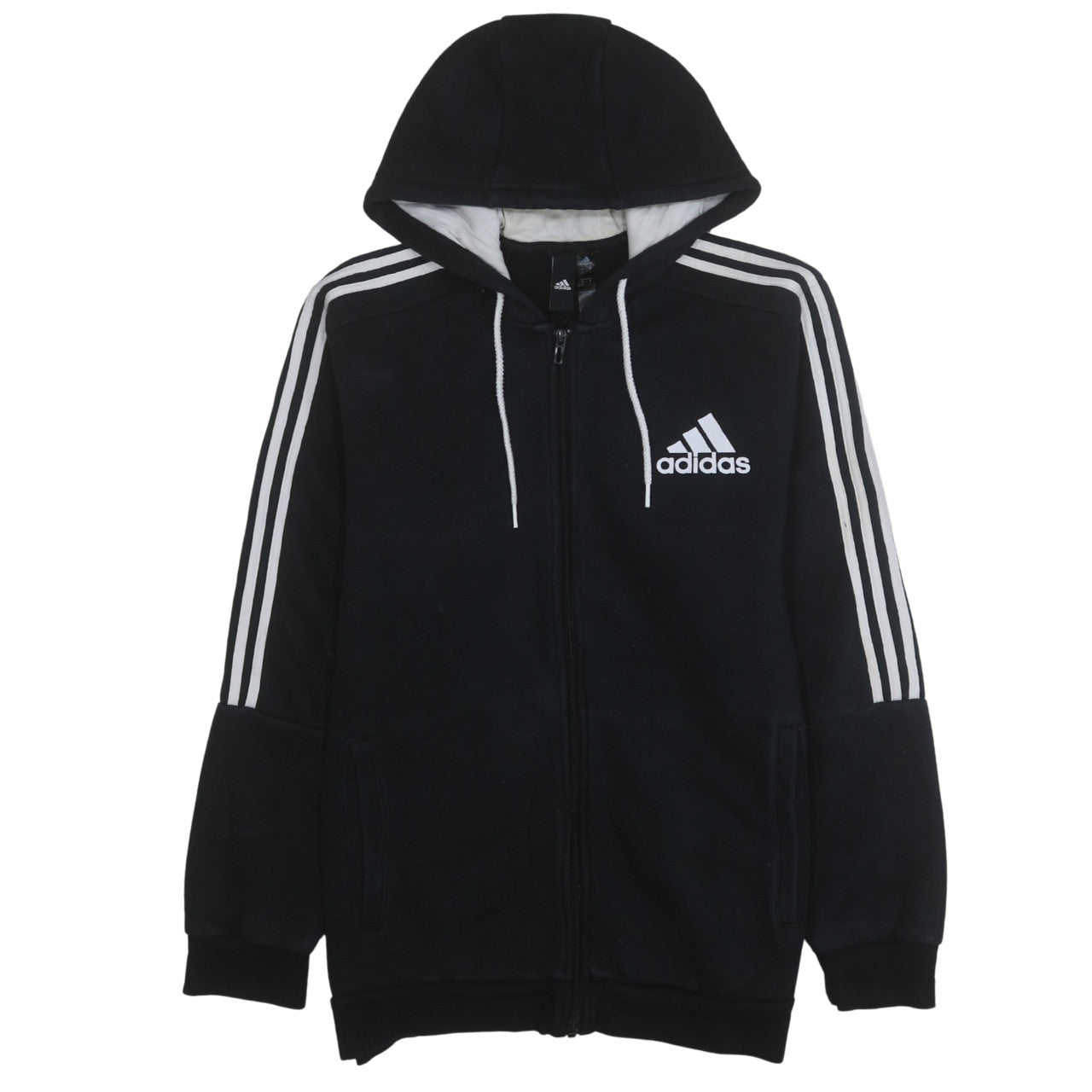Mens UK Size L Adidas Black Full Zip Hoodie