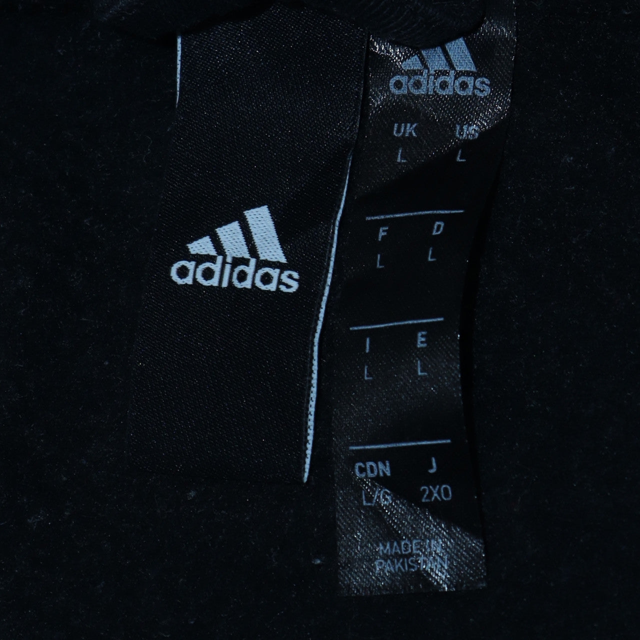 Mens UK Size L Adidas Black Full Zip Hoodie