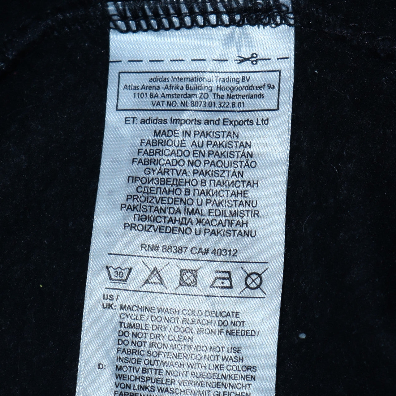 Mens UK Size L Adidas Black Full Zip Hoodie