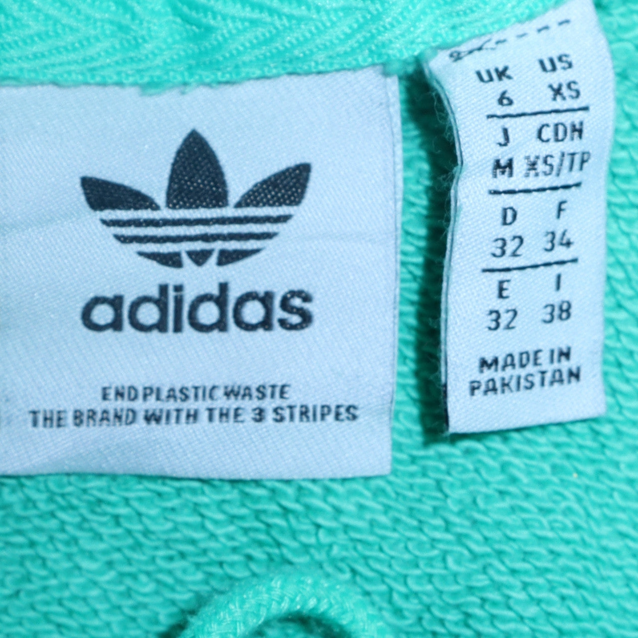 Womens UK Size XS Adidas Green Pullover Hoodie
