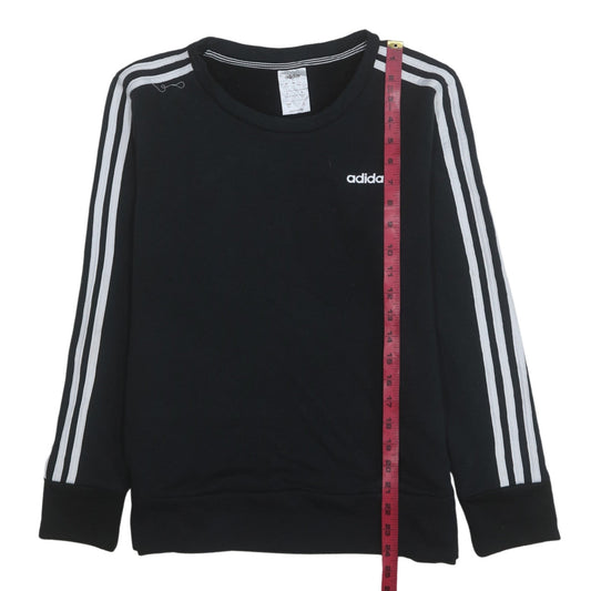Womens UK Size 12-14 Adidas Black Pullover Sweatshirt