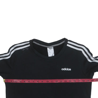 Womens UK Size 12-14 Adidas Black Pullover Sweatshirt