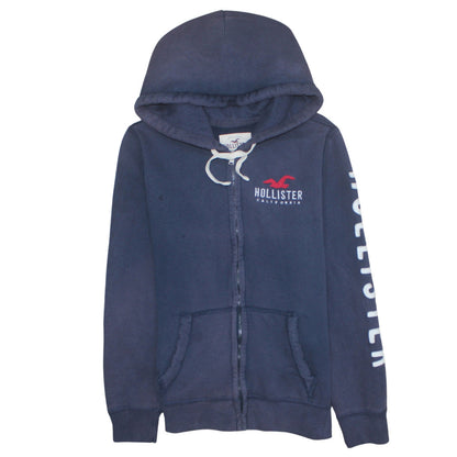 Mens UK Size M Hollister Blue Full Zip Hoodie