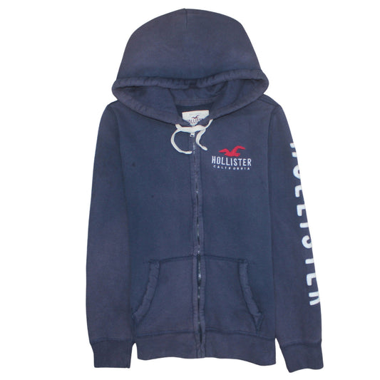 Mens UK Size M Hollister Blue Full Zip Hoodie