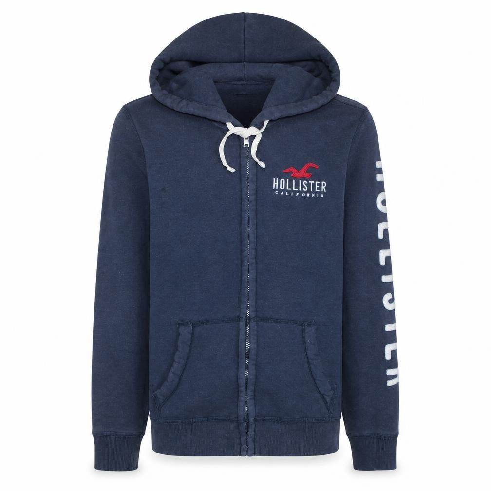 Mens UK Size M Hollister Blue Full Zip Hoodie