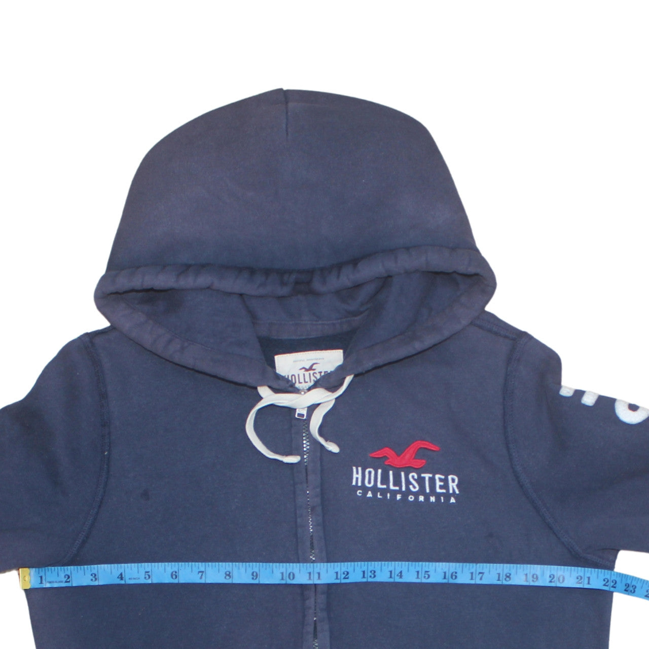 Mens UK Size M Hollister Blue Full Zip Hoodie