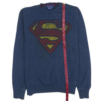 Mens UK Size L Superman Blue Pullover Sweatshirt
