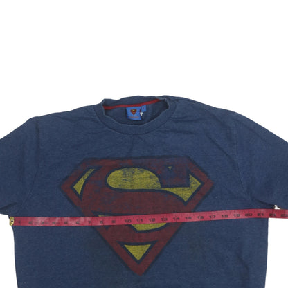 Mens UK Size L Superman Blue Pullover Sweatshirt