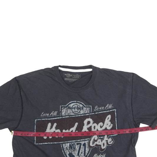 Hard Rock Cafe Madrid Men's Black Cotton Graphic T-Shirt L