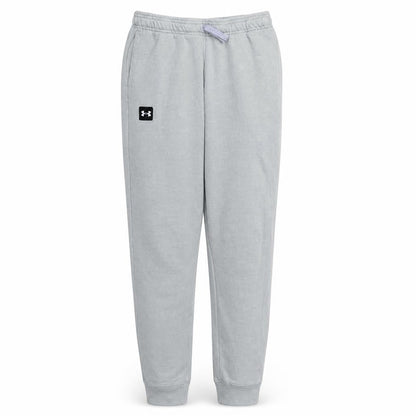 Front view of Under Armour boys’ grey jogger sweatpants 13 years fleece activewear