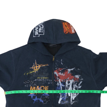 Womens UK Size XL Made Extreme Blue Full Zip Hoodie