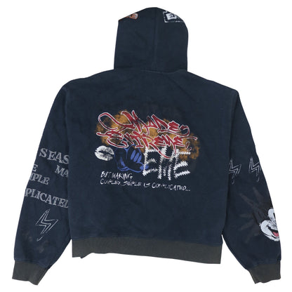 Womens UK Size XL Made Extreme Blue Full Zip Hoodie