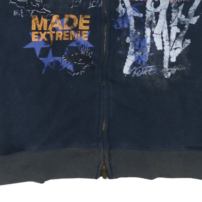 Womens UK Size XL Made Extreme Blue Full Zip Hoodie