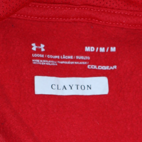 Mens UK Size M Under Armour Red Pullover Hoodie