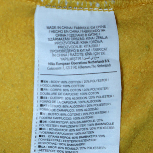 Mens UK Size M Nike Yellow Pullover Hoodie