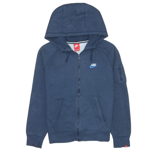 Mens UK Size M Nike Blue Full Zip Hoodie