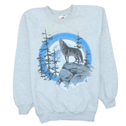 Mens UK Size S Fruit of the Loom Grey Pullover Sweatshirt