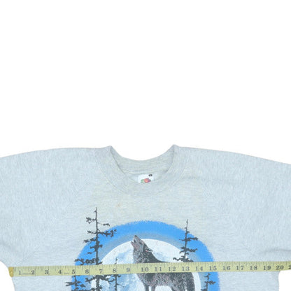Mens UK Size S Fruit of the Loom Grey Pullover Sweatshirt