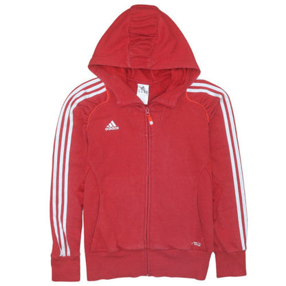 Womens UK Size 14 Adidas Red Full Zip Hoodie
