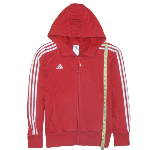 Womens UK Size 14 Adidas Red Full Zip Hoodie