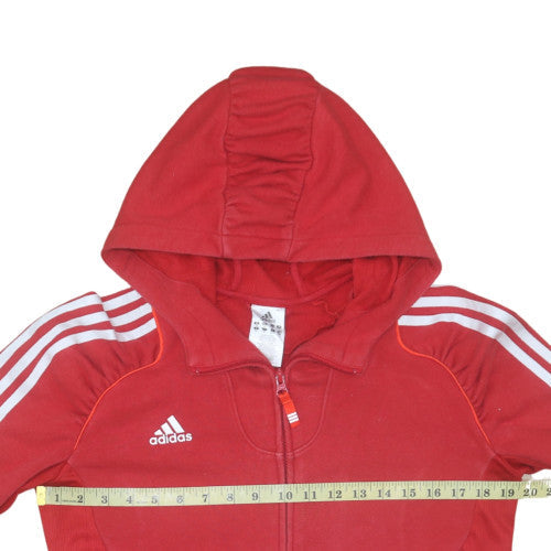 Womens UK Size 14 Adidas Red Full Zip Hoodie