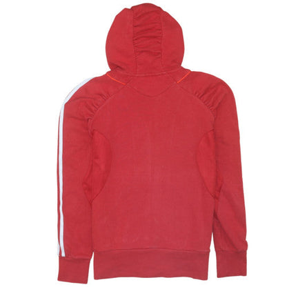 Womens UK Size 14 Adidas Red Full Zip Hoodie