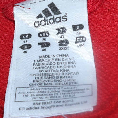 Womens UK Size 14 Adidas Red Full Zip Hoodie