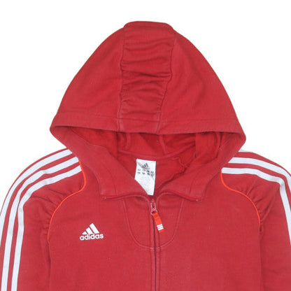 Womens UK Size 14 Adidas Red Full Zip Hoodie