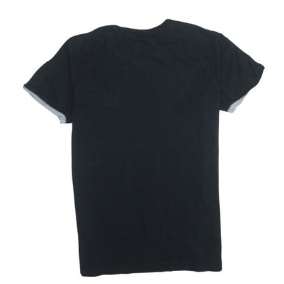 Adidas Men's Black Crew Neck Short Sleeve 3-Stripes T-Shirt Size L